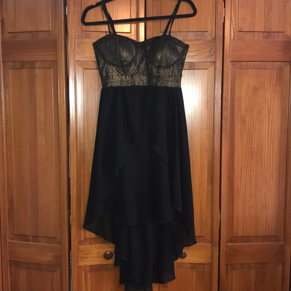 Black High Low Short Dress
